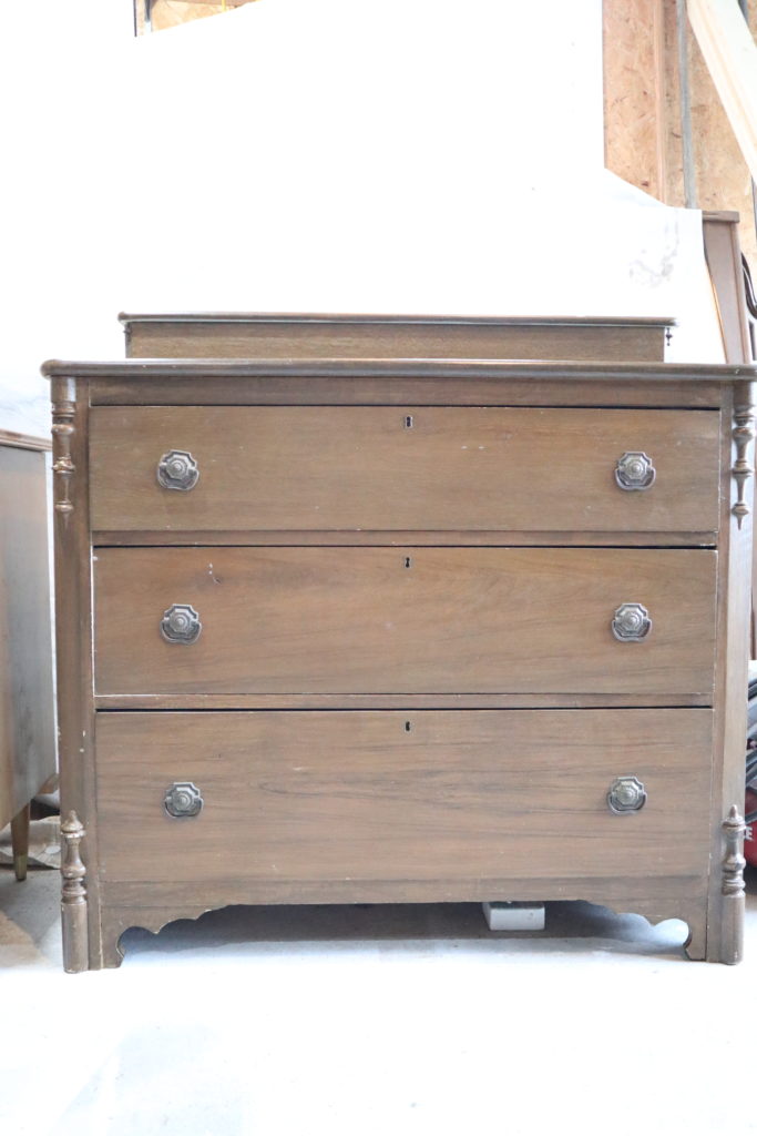 Antique dresser before makeover with Fusion Enchanted Echinacea