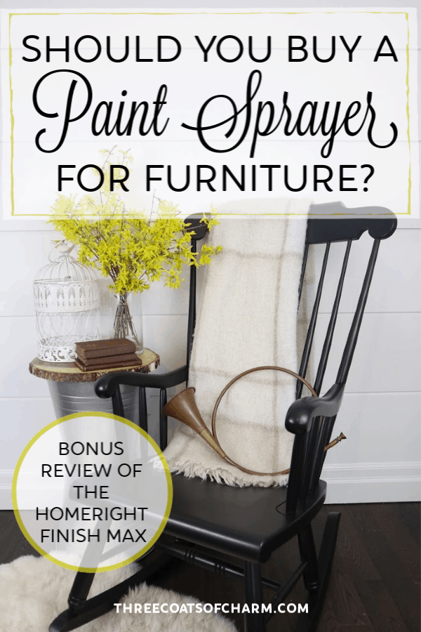 Reasons to buy a paint sprayer for furniture. Will it save you time? Do you get a smoother finish? Review of the HomeRight Finish Max paint sprayer.