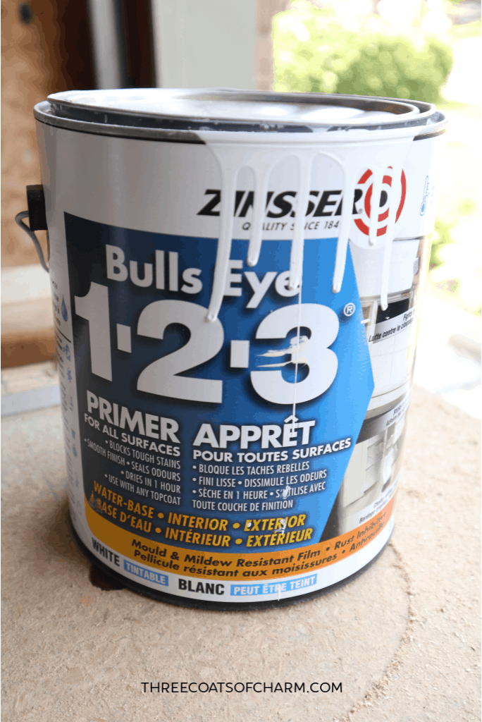 Zinsser Bulls Eye 1 2 3 primer to prepare furniture for painting