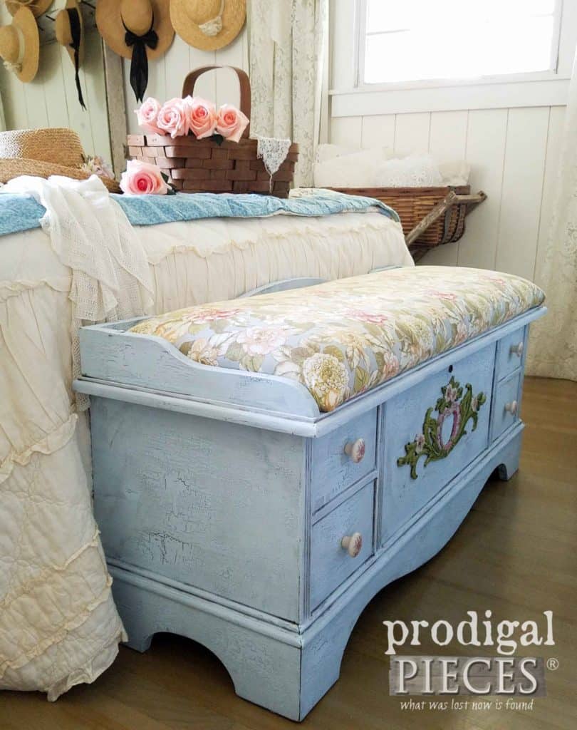 Cottage blanket box from Prodigal Pieces for cottage furniture makeovers