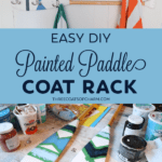DIY painted paddle coat rack tutorial. Learn how to make these super cute hangers.