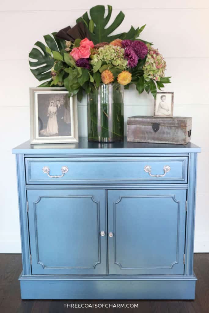 Metallic blue cabinet