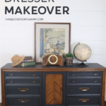 Modern dresser makeover in Cottage Paint Serenity color Carbon