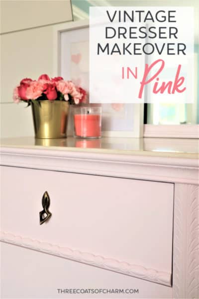 Vintage dresser painted in Fairy Tale pink